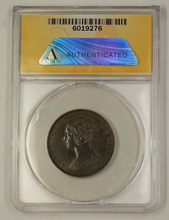 1900-H Hong Kong Large Cent 1c Bronze Coin ANACS AU-58 Almost Uncirculated