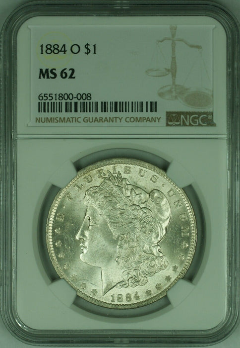 1884-O $1 Morgan Silver Dollar Coin NGC MS-62 Better Coin (21B)