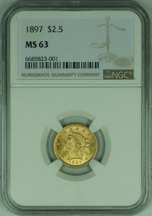 1897 Liberty Quarter Eagle $2.50 Gold Coin NGC MS-63  (SL)