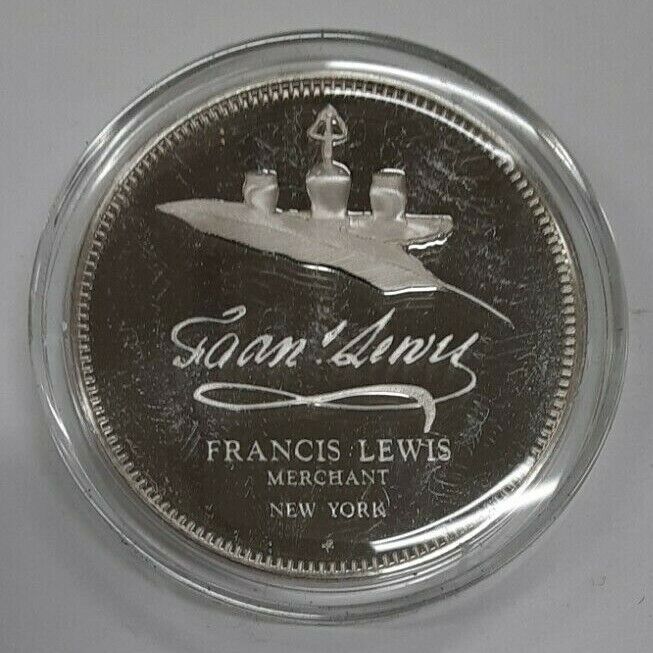 Franklin Mint Sterling Silver Medal Signers of the Declaration Francis Lewis