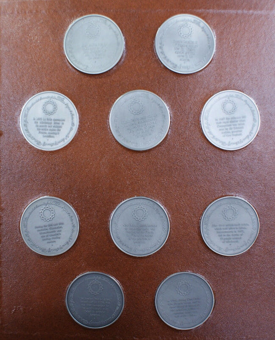 Franklin Mint The Official History of Colonial America Complete 50 Medal Set