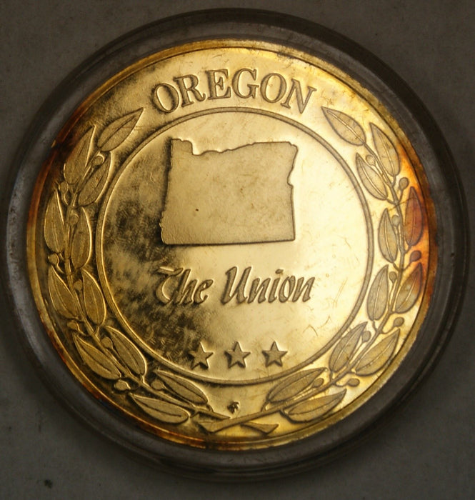 Gold Plated Sterling Silver Proof Medal Oregon