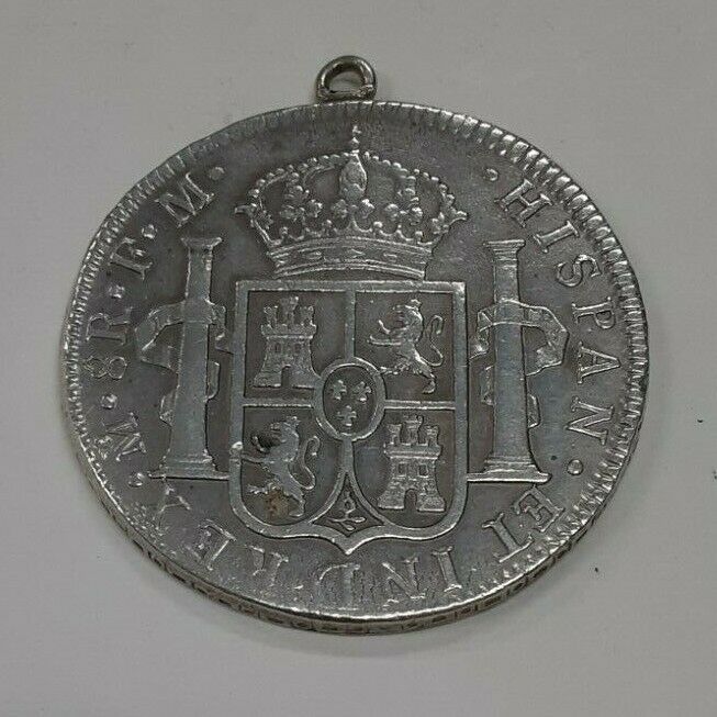 1790-Mo FM Mexico 8 Reales Silver Coin of Charles IV with Loop  XF/Cleaned
