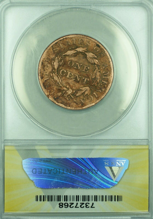 1837 Coronet Head Large Cent  ANACS F-15 Details Damaged-Cleaned  (42)