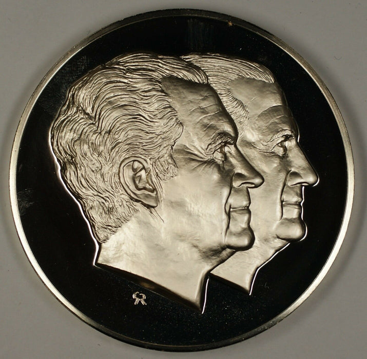 1973 Richard Nixon & Spiro Agnew Large Silver Inaugural Medal 6.3 ozt of .925