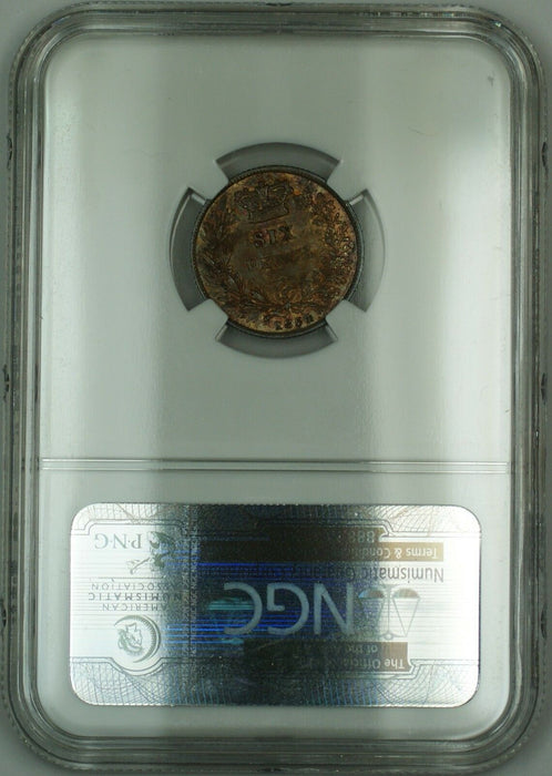 1834 Britain 6P Sixpence Coin William IV NGC AU Details Environmental Damage AKR