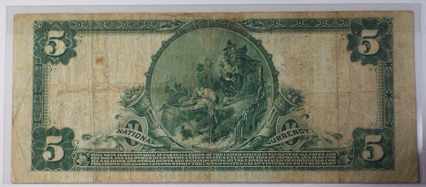 US $5 National Banknote Series of 1902 Lynchburg Virginia Charter #S2760 V Fine