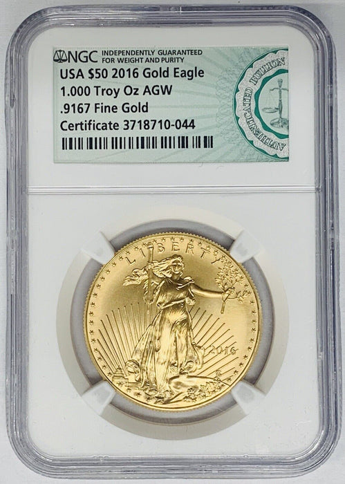 2016 $50 American Gold Eagle Coin NGC GEM BU/UNC