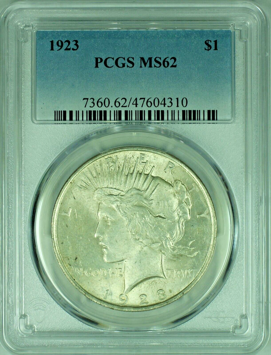 1923 Peace Silver Dollar $1 Coin PCGS MS 62 (48) A