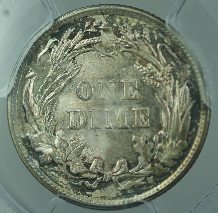 1916 Barber Silver Dime, PCGS MS-64, Nicely Toned