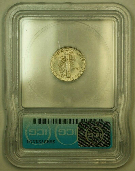 1945 Silver Mercury Dime 10c Coin ICG MS-65 L