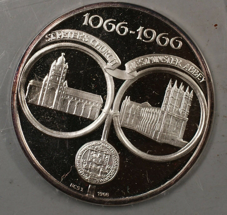 1966 BCS William the First Medal 999 Fine Silver Proof Sculptor Paul Vineze