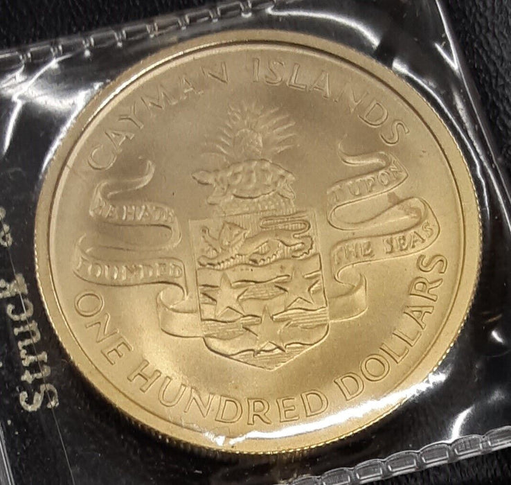 1974 Cayman Islands 100 Dollar 50% Gold Coin - Churchill Centenary in OGP
