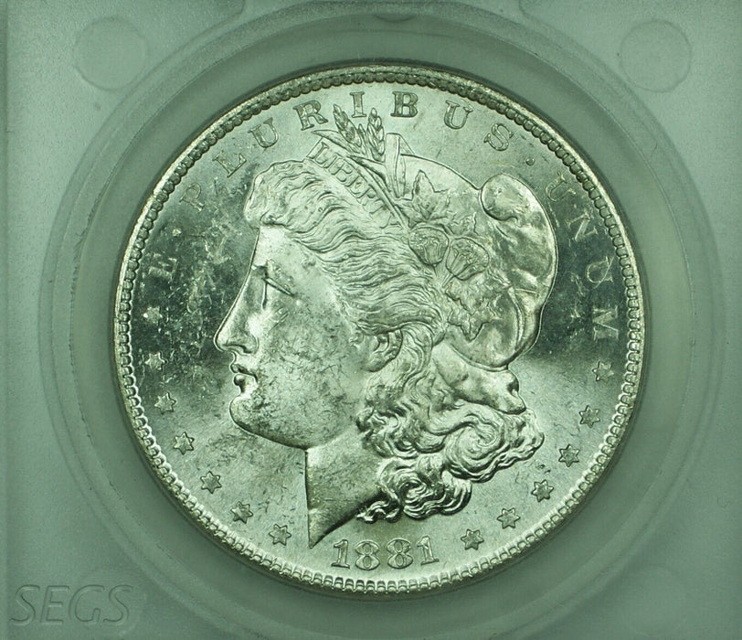 1881-S Morgan Silver Dollar Toned In Hard Plastic Holder