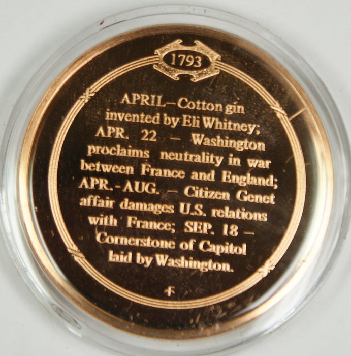 Bronze Proof Medal Eli Whitney Invents the Cotton Gin April 1793