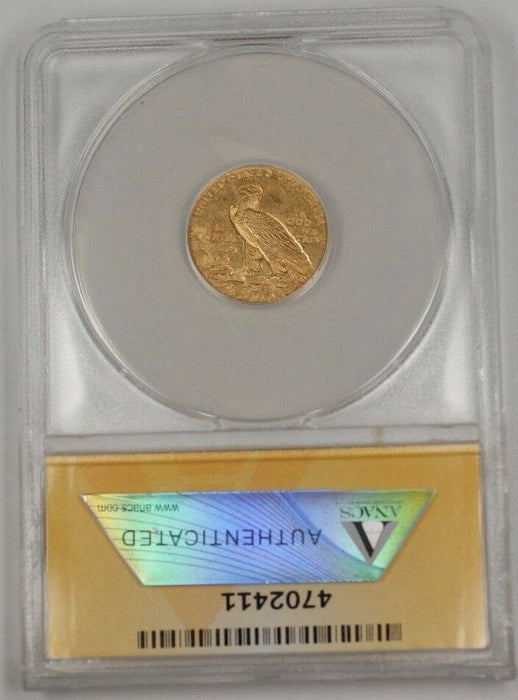 1929 US Indian Head Quarter Eagle $2.50 Gold Coin ANACS MS-62 A