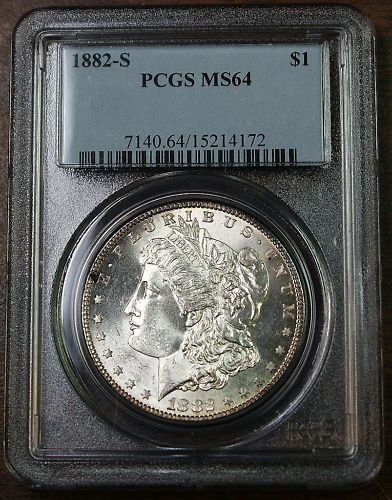 1882-S Morgan Silver Dollar Coin, PCGS MS-64