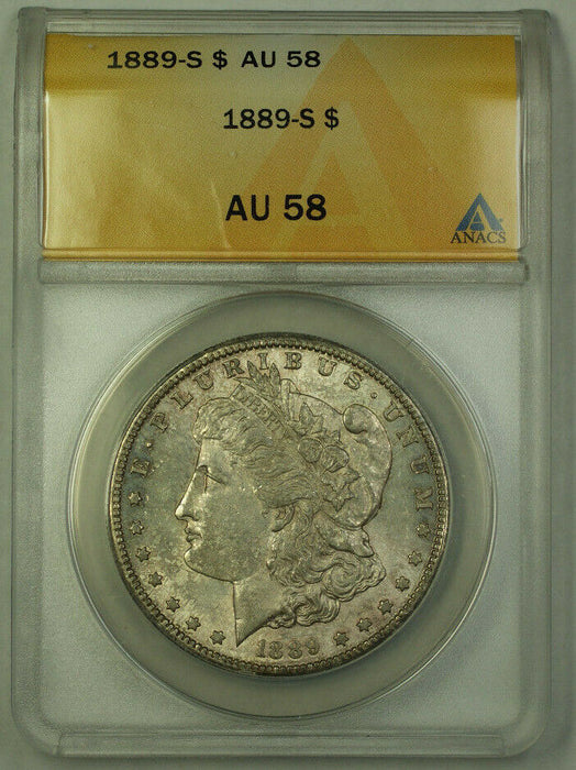 1889-S Morgan Silver Dollar $1 ANACS AU-58 Better Coin JMX