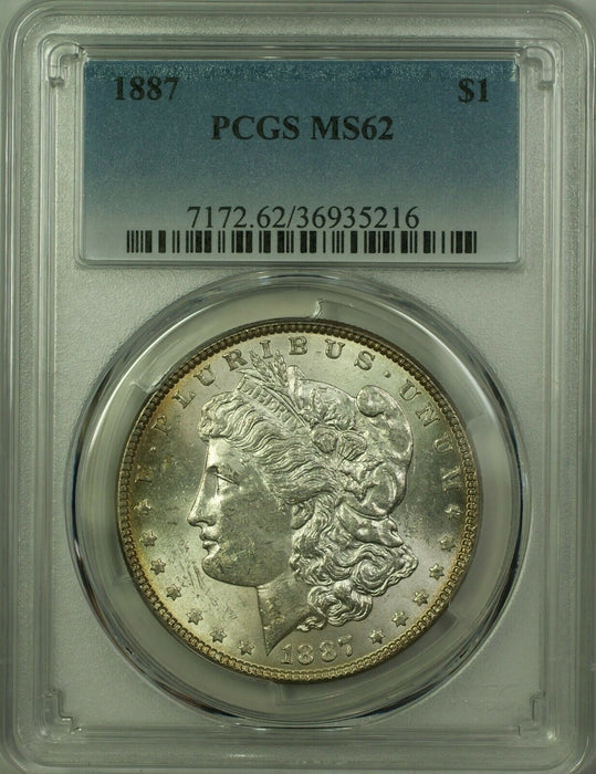 1887 Morgan Silver Dollar $1 Coin PCGS MS-62 Toned Reverse (20) (D)