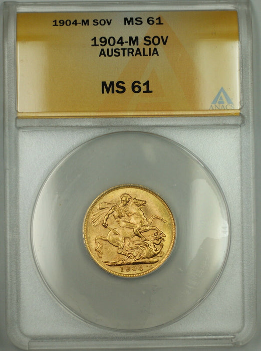1904-M Australia Sovereign Gold Coin ANACS MS-61