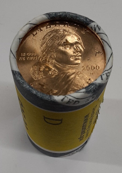 2000-D BU Roll of 25 Sacagawea Native American $1 Dollar Coins