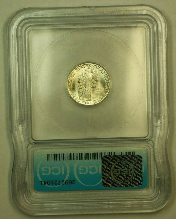 1945-D Silver Mercury Dime 10c Coin ICG MS-65 FB B