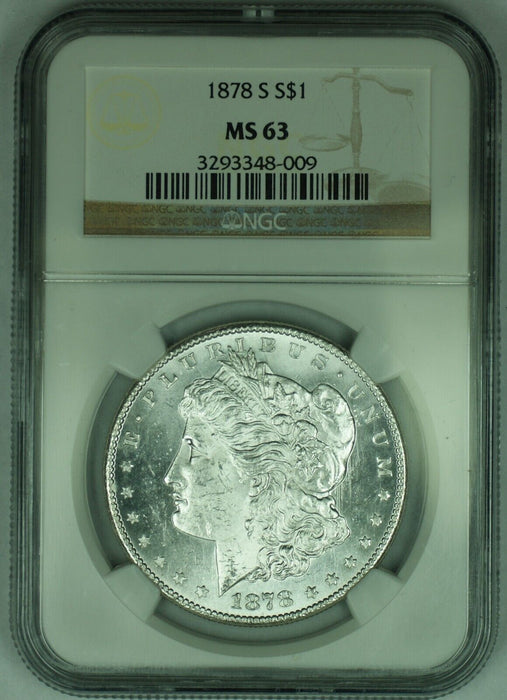 1878-S Morgan Silver Dollar $1 Coin NGC MS 63 (49) A