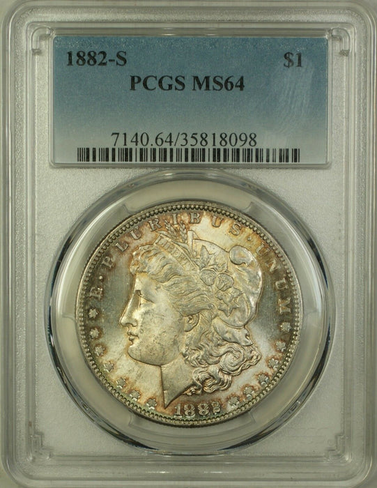 1882-S Morgan Silver Dollar $1 PCGS MS-64 Toned (Better Coin) (5)