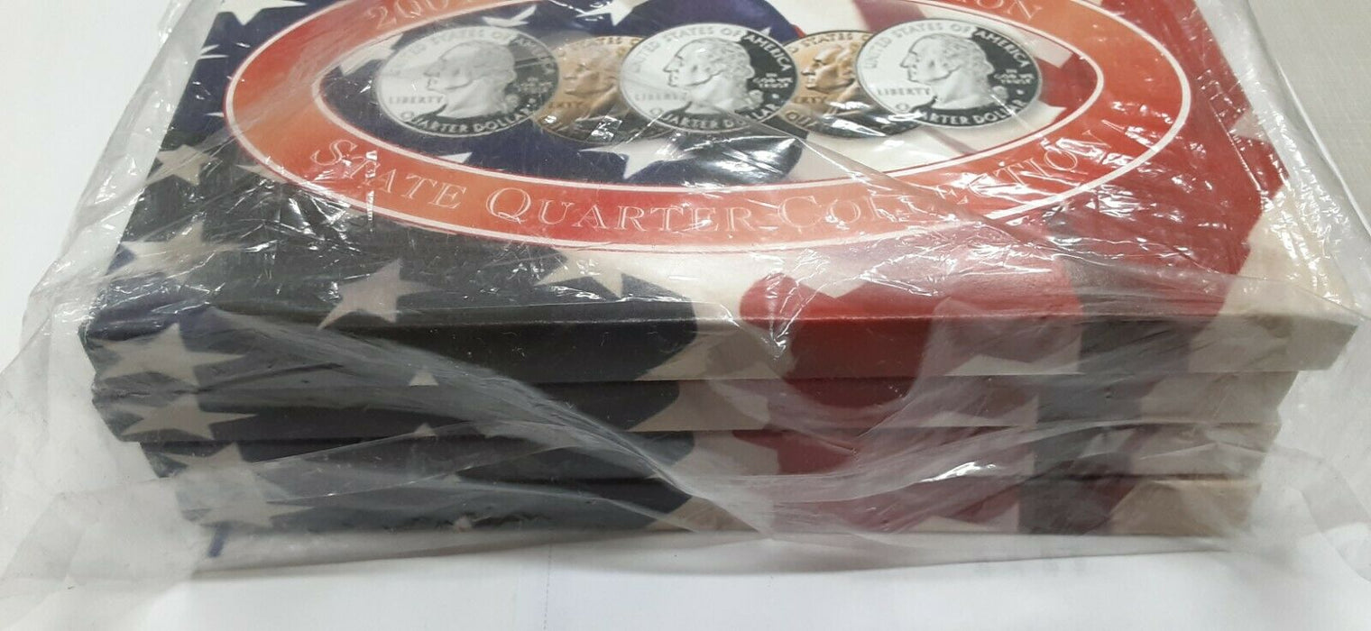 2001 State Quarters Set 20 Coins Total in Cases-Includes P & D/Gold&Plat Plated
