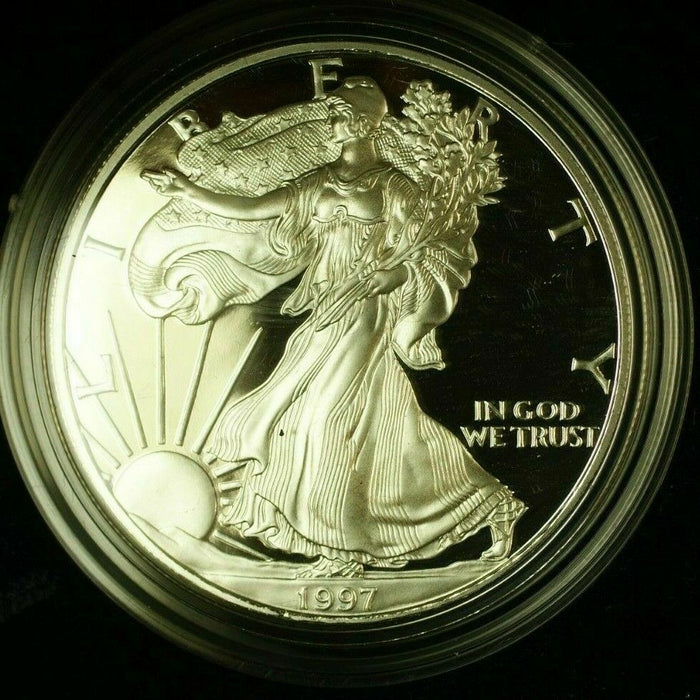 1997-P Proof American Silver Eagle S$1 1 Oz Troy .999 Fine With COA & OGP