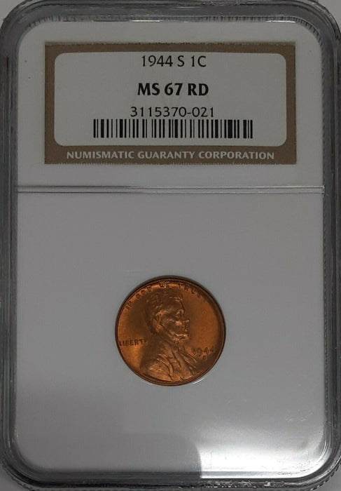 1944-S Lincoln Wheat Cent 1c NGC MS-67 RD