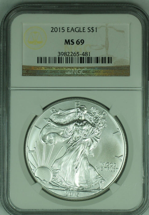 2015 American Silver Eagle $1 Coin ASE NGC MS-69 (49)