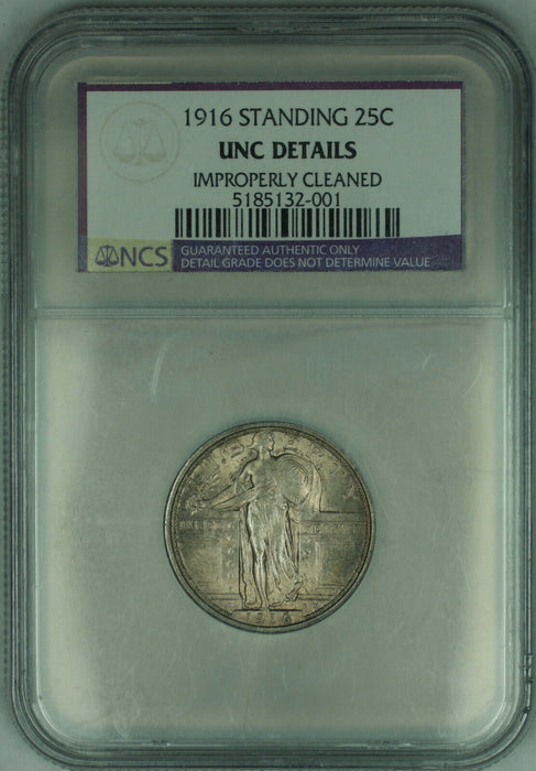1916 Standing Liberty Silver Quarter 25c NCS UNC Details *Choice BU UNC*