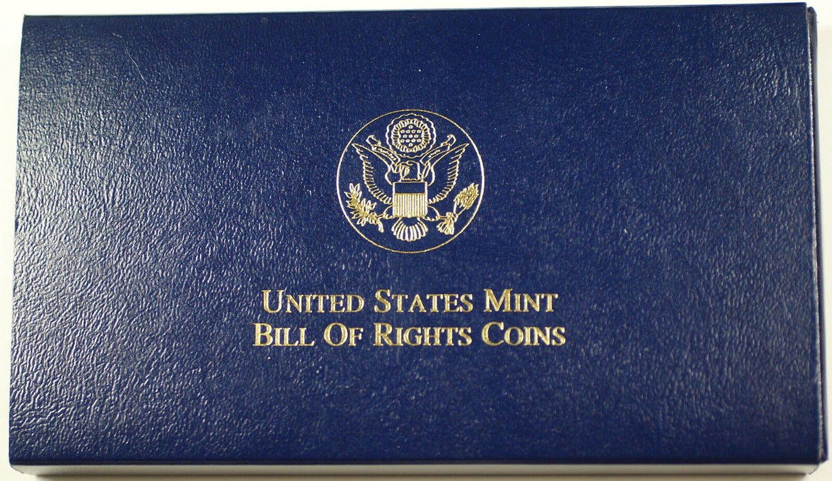 1993 US Mint Bill of Rights Commem 3 Coin Silver & Gold Proof Set as Issued DGH