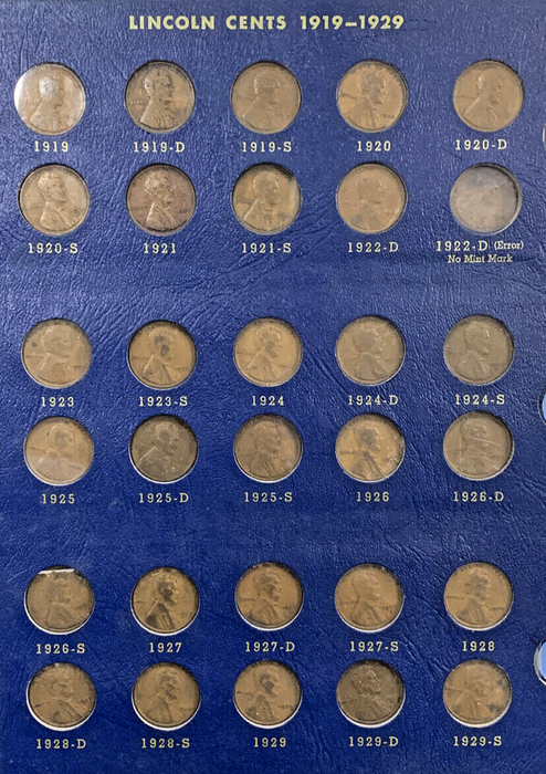 1909-1970 Lincoln Wheat Cent Almost Complete Set-Whitman Deluxe Album (A)