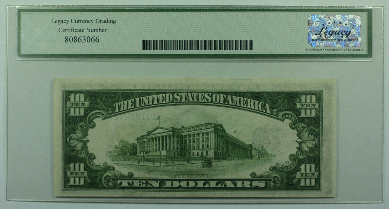 1934-A Ten Dollar North Africa Silver Certificate $10 Fr. 2309 Legacy Choice 55