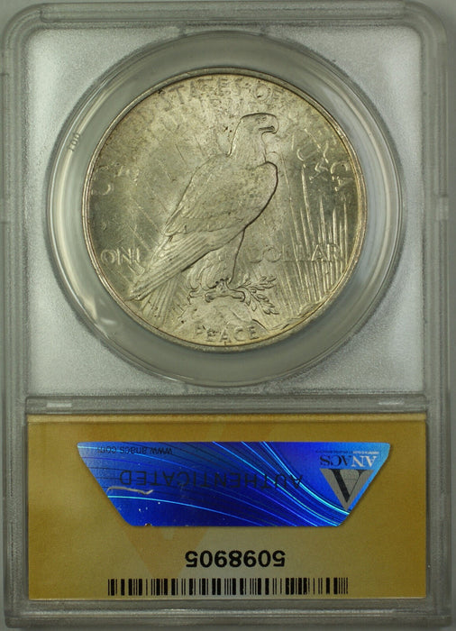 1923 Silver Peace Dollar $1 Coin ANACS MS-63 Lightly Toned