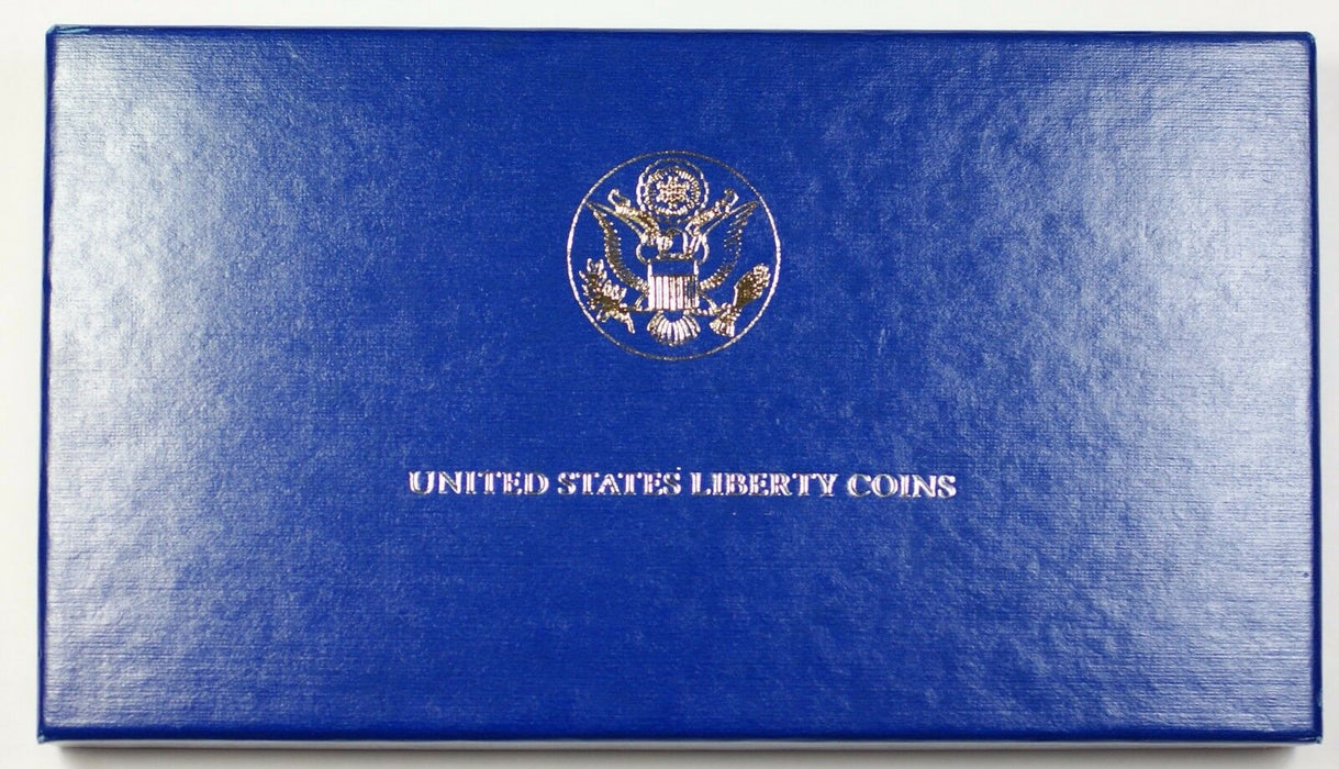 1986 US Mint Liberty Commem 3 Coin Silver & Gold Uncirculated UNC Set as Issued