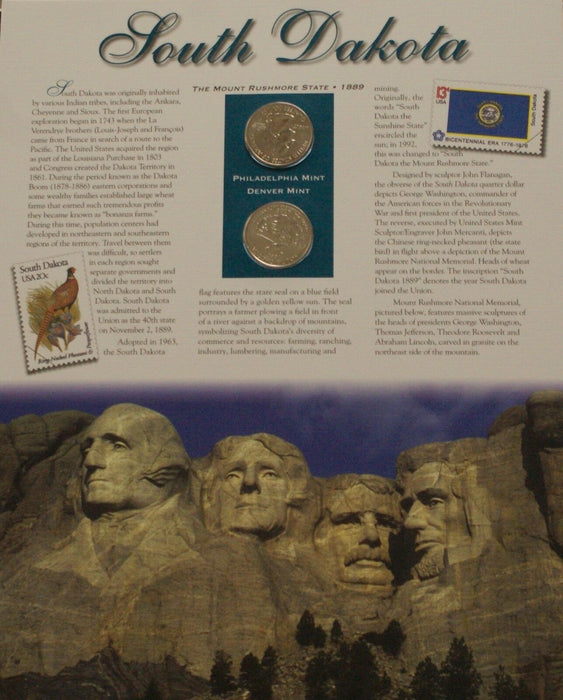 South Dakota 2006 P&D Quarter for Anniversery of Statehood Bonus Stamp