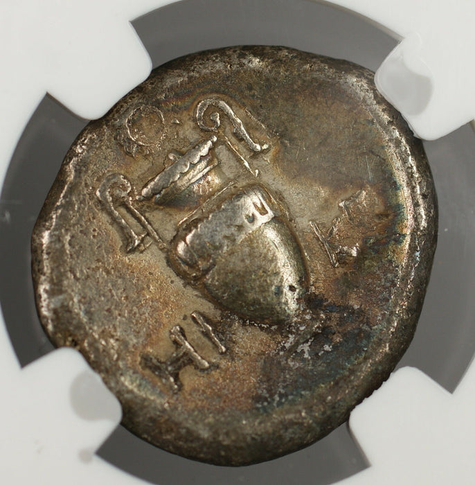395-338 BC Boeotia Thebes AR Stater Ancient Silver Coin HI-KE NGC XF Choice PRX