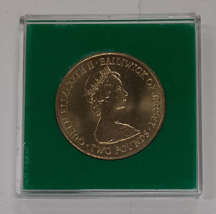 1981 Jersey Royal Wedding Commemorative BU 2 Pound Coin Charles & Diana
