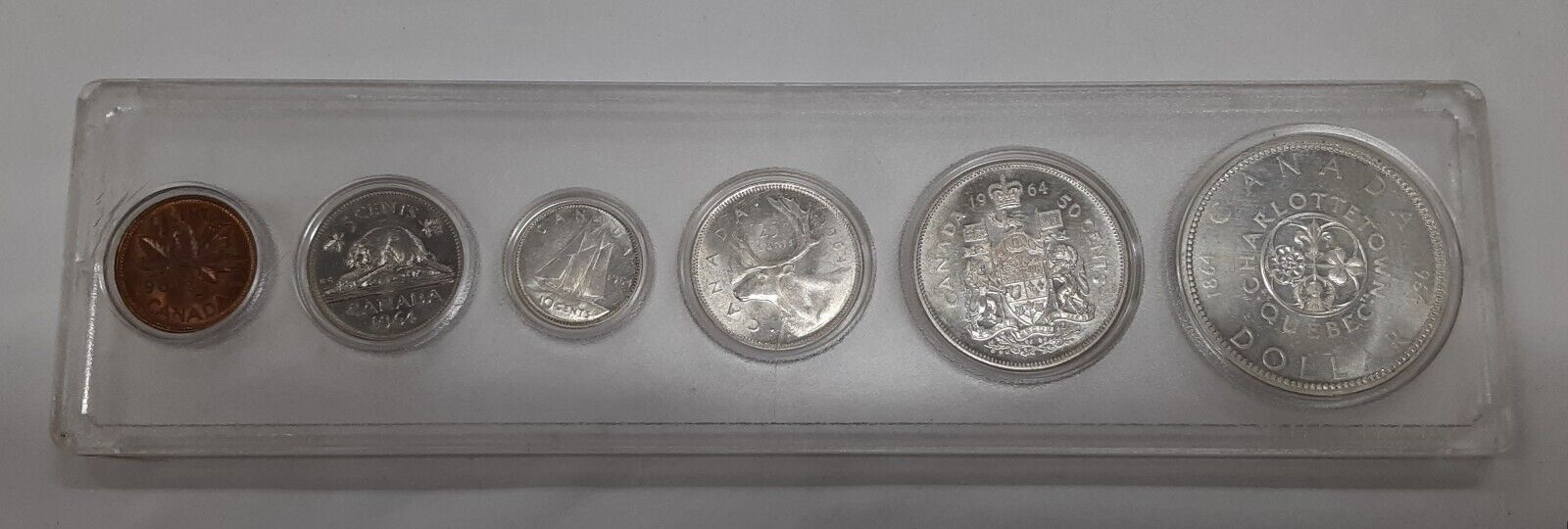 1964 Canada 6 Coin Mint Set of Queen Elizabeth II BU in Whitman Holder