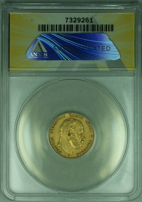 1877-C Germany-Prussia 10M Mark Gold Coin ANACS EF-45