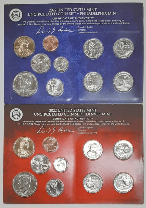 2022 Complete P&D United States Mint Set Sealed in Original Government Packaging