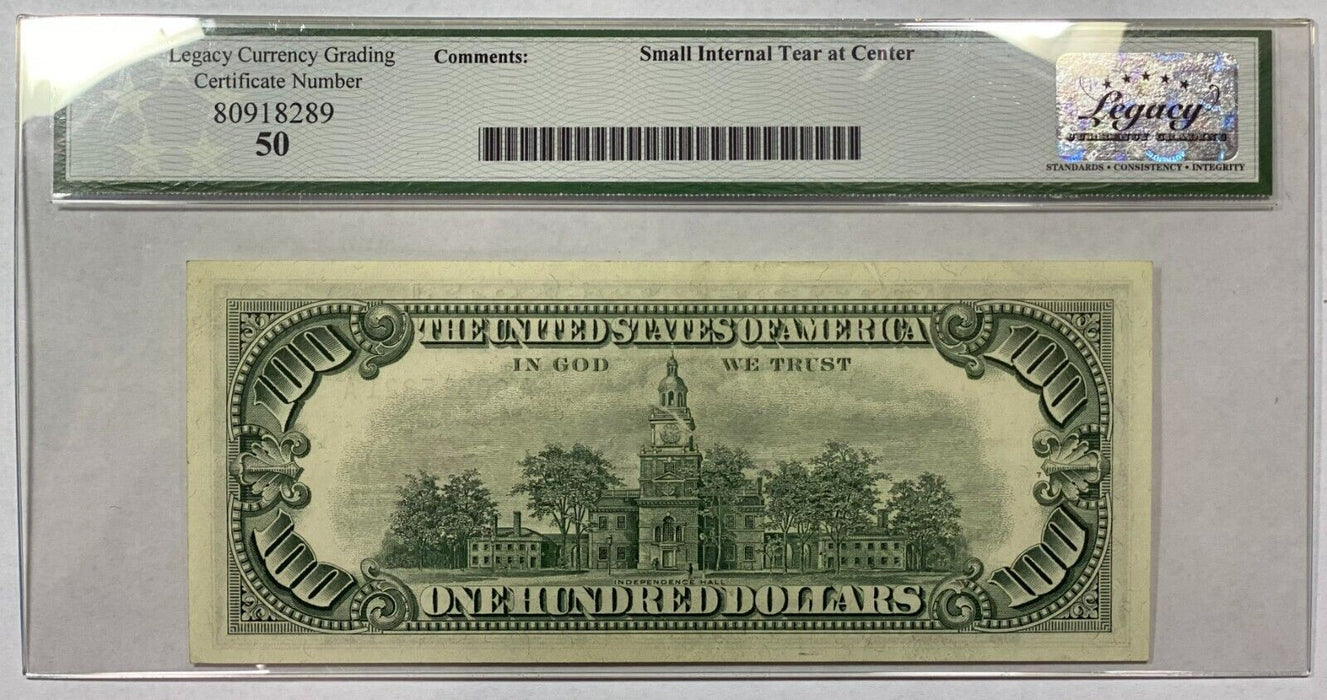 1966 $100 One Hundred Dollar Legal Tender US Note Fr. 1550 Legacy About New 50