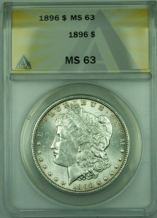 1896 Morgan Silver Dollar $1 Coin ANACS MS-63