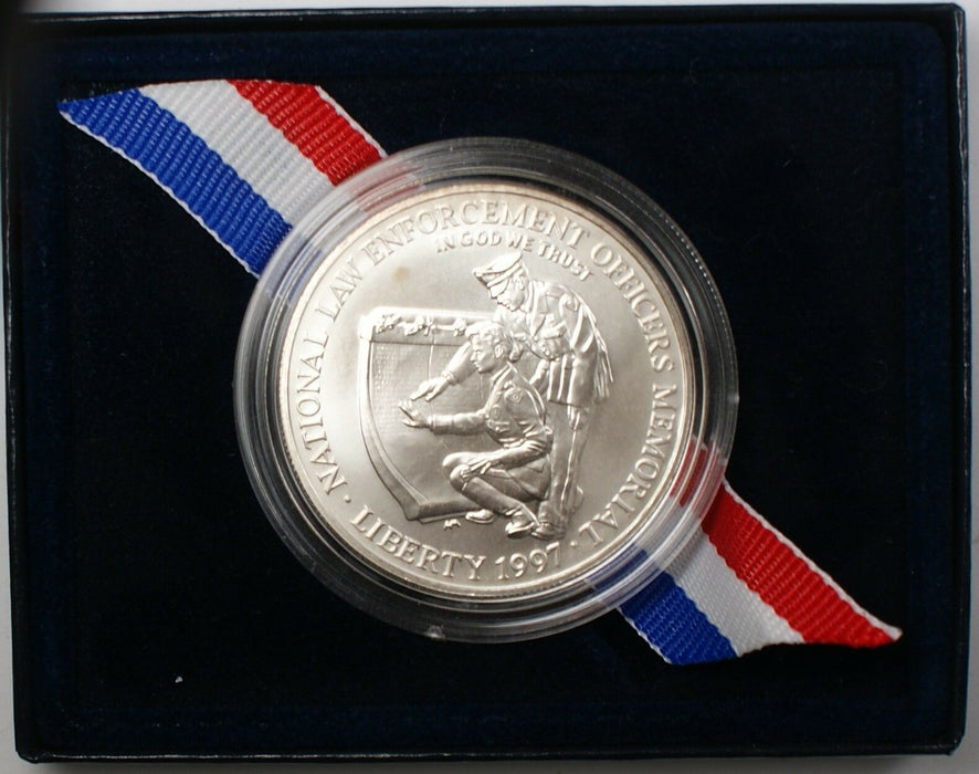 1997 US Mint Law Enforcement Memorial UNC Silver Dollar Commemorative Coin
