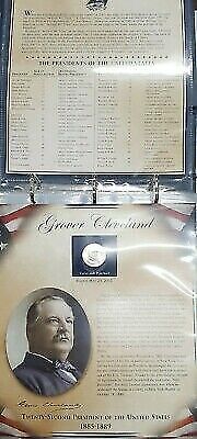 Two Volumes US Presidential Coin Collection BU $1 with Bio & 2 Stamps Complete