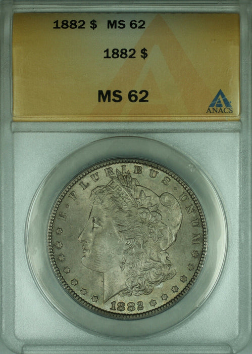 1882 Morgan Silver Dollar $1 Coin ANACS MS-62 Toned