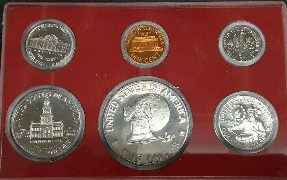 1976 US Mint Clad Proof Set With Six Gem Coins in Plastic Only-NO Sleeve